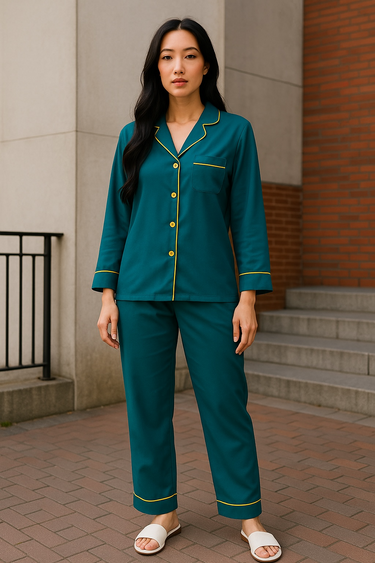 Plain Teal Linen